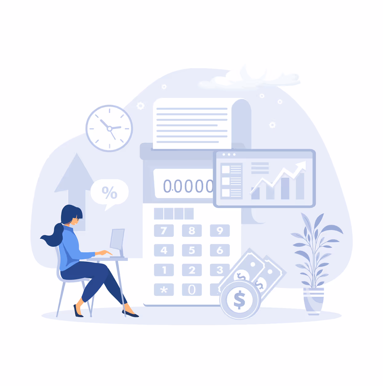 illustration of bookkeeper